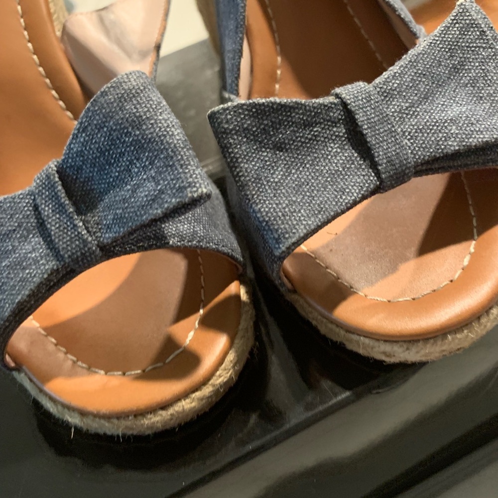 Lightly worn Kate Spade denim wedge sandals - Picture 3 of 5